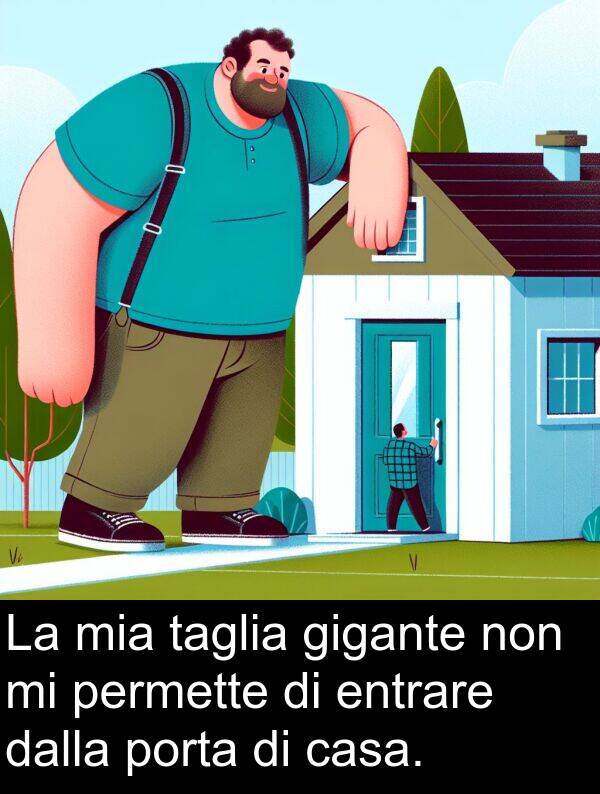 dalla: La mia taglia gigante non mi permette di entrare dalla porta di casa.