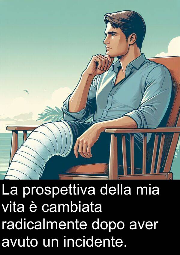 cambiata: La prospettiva della mia vita è cambiata radicalmente dopo aver avuto un incidente.