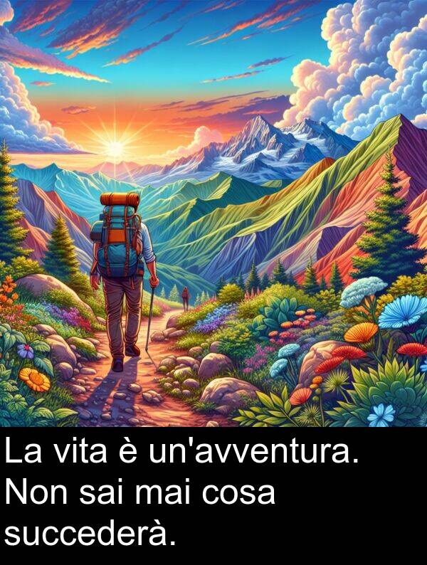 cosa: La vita è un'avventura. Non sai mai cosa succederà.