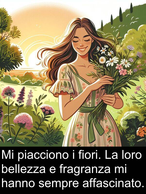 loro: Mi piacciono i fiori. La loro bellezza e fragranza mi hanno sempre affascinato.