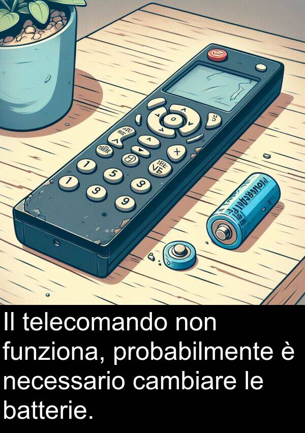 batterie: Il telecomando non funziona, probabilmente è necessario cambiare le batterie.
