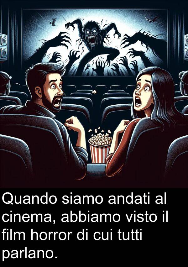 cinema: Quando siamo andati al cinema, abbiamo visto il film horror di cui tutti parlano.