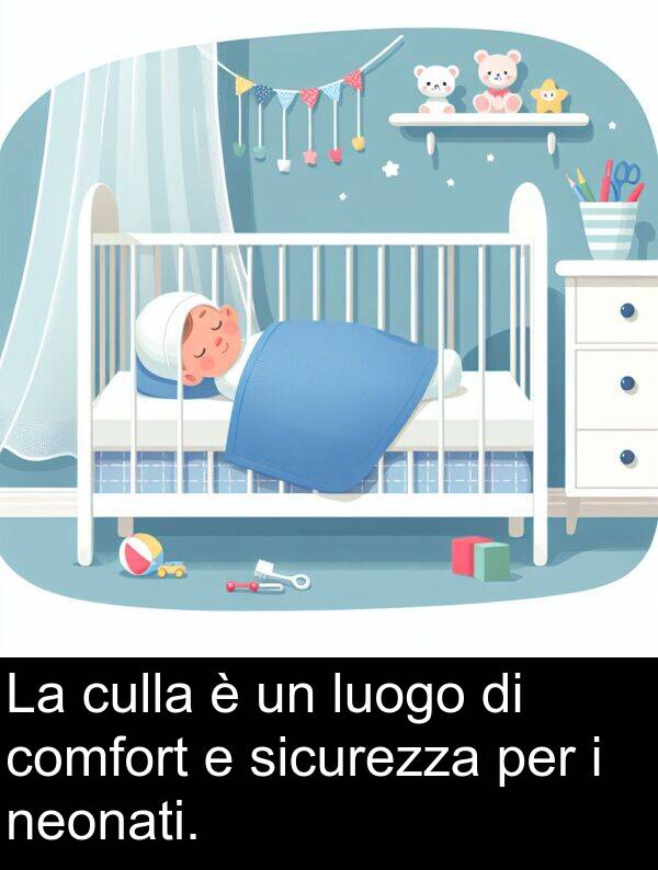 culla: La culla è un luogo di comfort e sicurezza per i neonati.