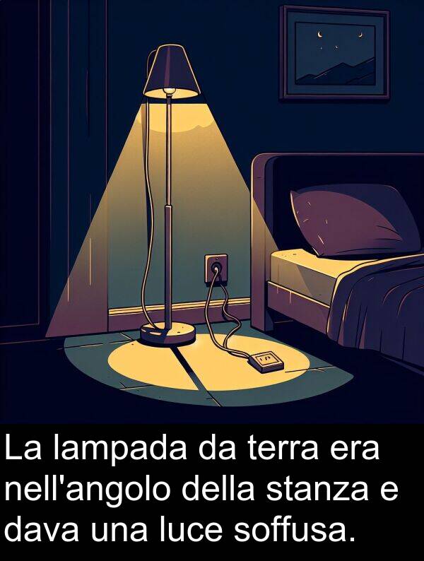 lampada: La lampada da terra era nell'angolo della stanza e dava una luce soffusa.
