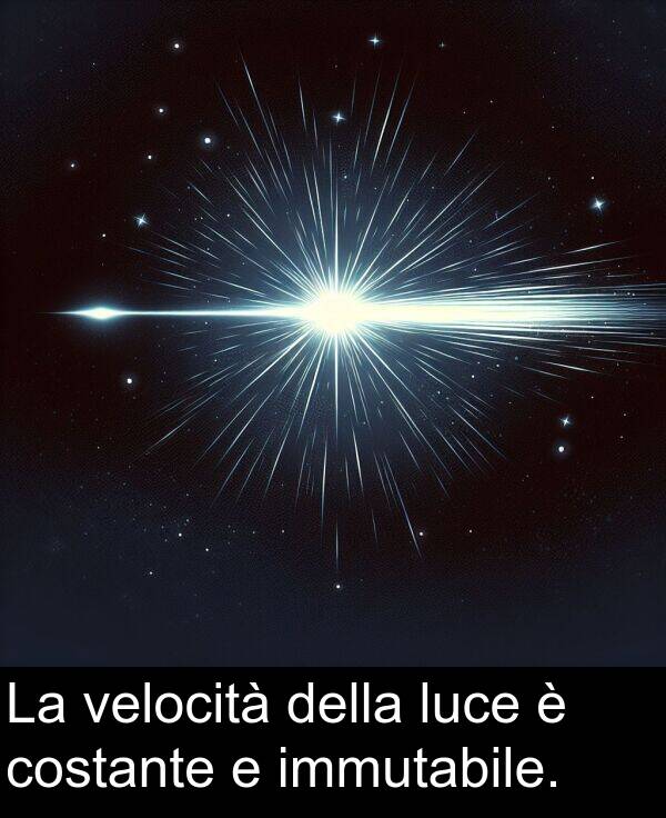 della: La velocità della luce è costante e immutabile.
