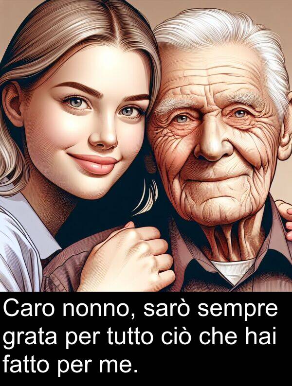 sarò: Caro nonno, sarò sempre grata per tutto ciò che hai fatto per me.