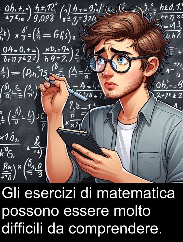 comprendere: Gli esercizi di matematica possono essere molto difficili da comprendere.