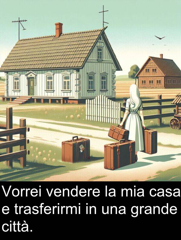 grande: Vorrei vendere la mia casa e trasferirmi in una grande città.