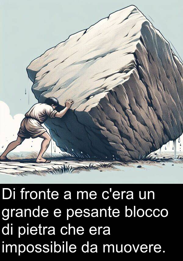 pietra: Di fronte a me c'era un grande e pesante blocco di pietra che era impossibile da muovere.