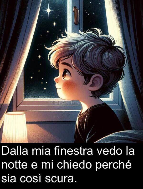 finestra: Dalla mia finestra vedo la notte e mi chiedo perché sia così scura.