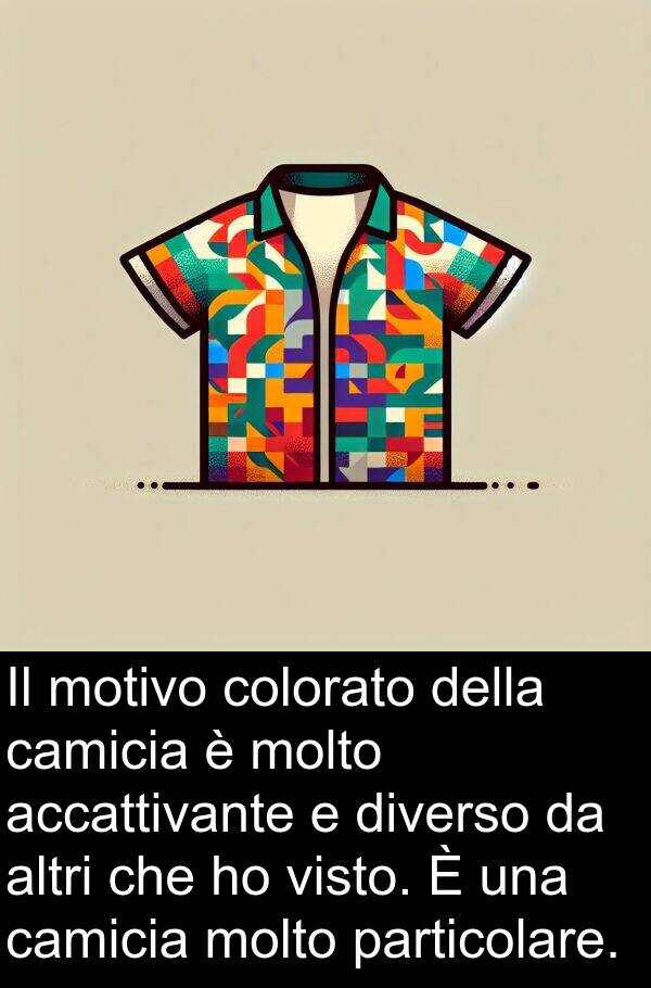 accattivante: Il motivo colorato della camicia è molto accattivante e diverso da altri che ho visto. È una camicia molto particolare.