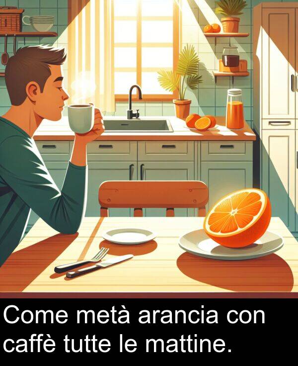 caffè: Come metà arancia con caffè tutte le mattine.