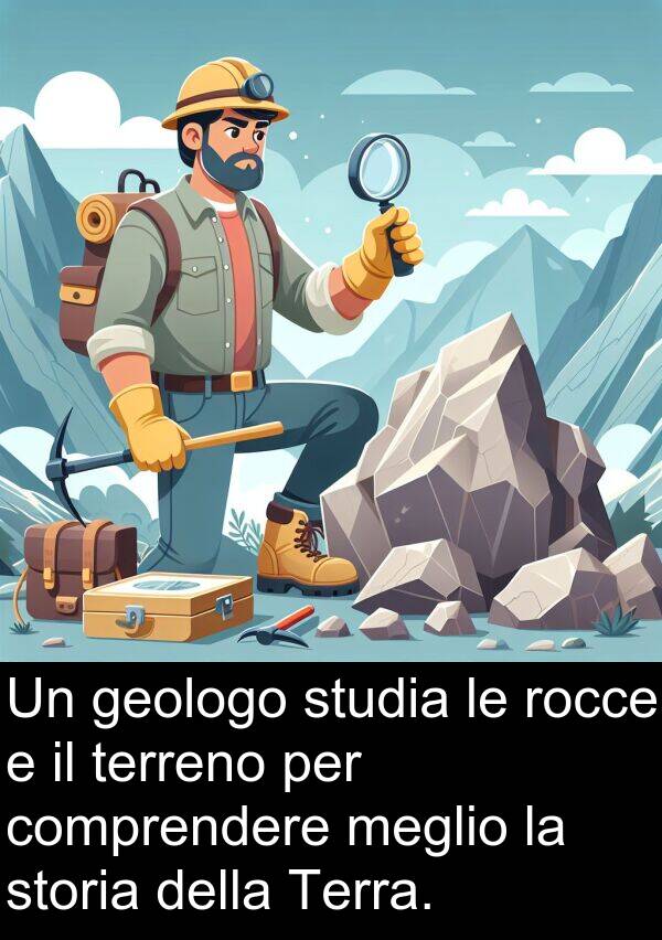 rocce: Un geologo studia le rocce e il terreno per comprendere meglio la storia della Terra.