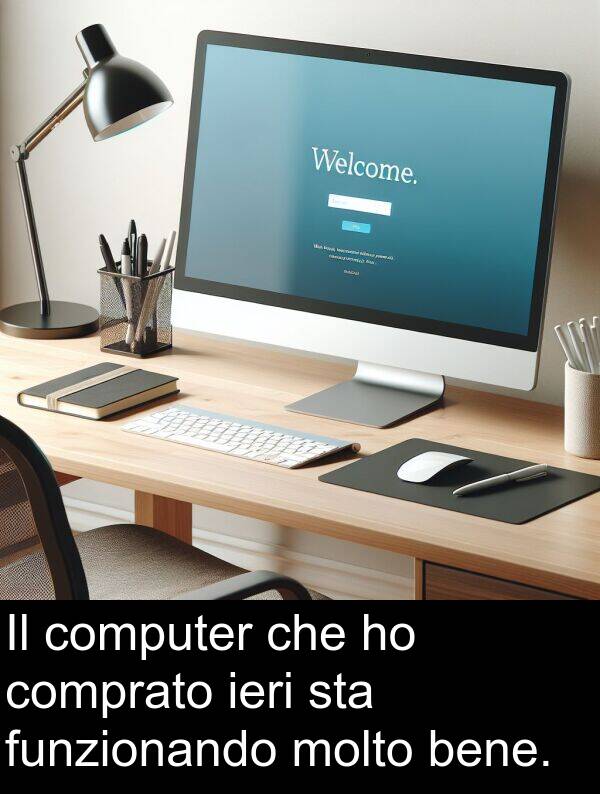 funzionando: Il computer che ho comprato ieri sta funzionando molto bene.