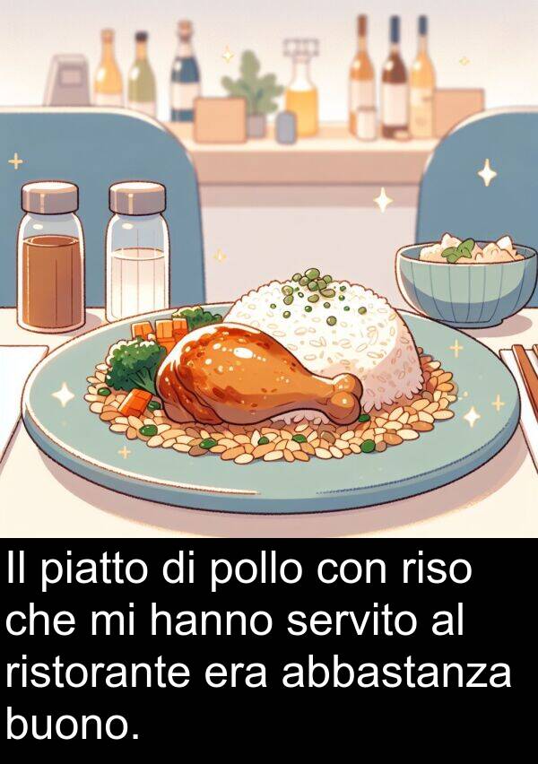 pollo: Il piatto di pollo con riso che mi hanno servito al ristorante era abbastanza buono.