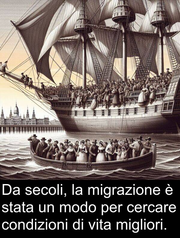 condizioni: Da secoli, la migrazione è stata un modo per cercare condizioni di vita migliori.