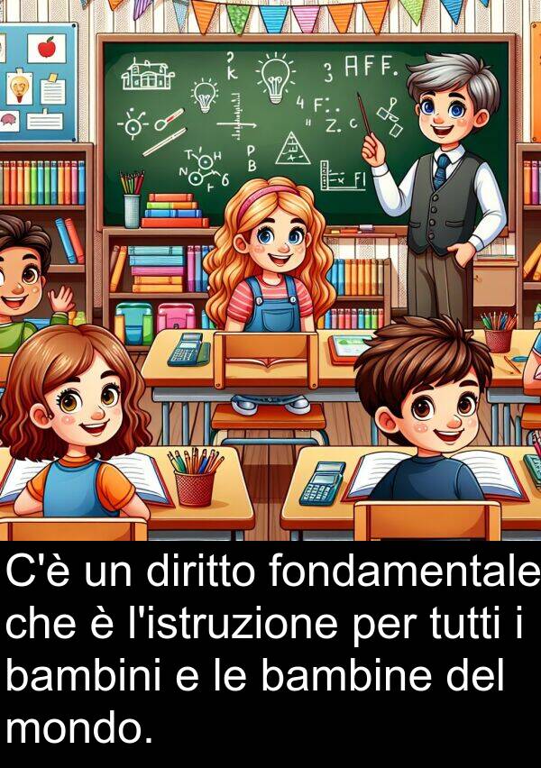 bambine: C'è un diritto fondamentale che è l'istruzione per tutti i bambini e le bambine del mondo.