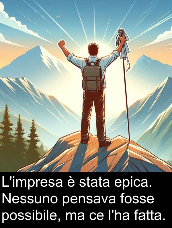 stata: L'impresa è stata epica. Nessuno pensava fosse possibile, ma ce l'ha fatta.