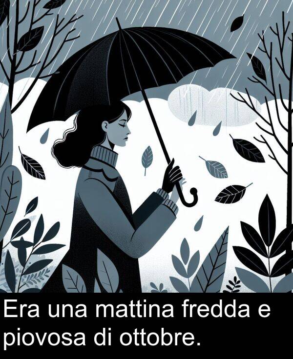 una: Era una mattina fredda e piovosa di ottobre.