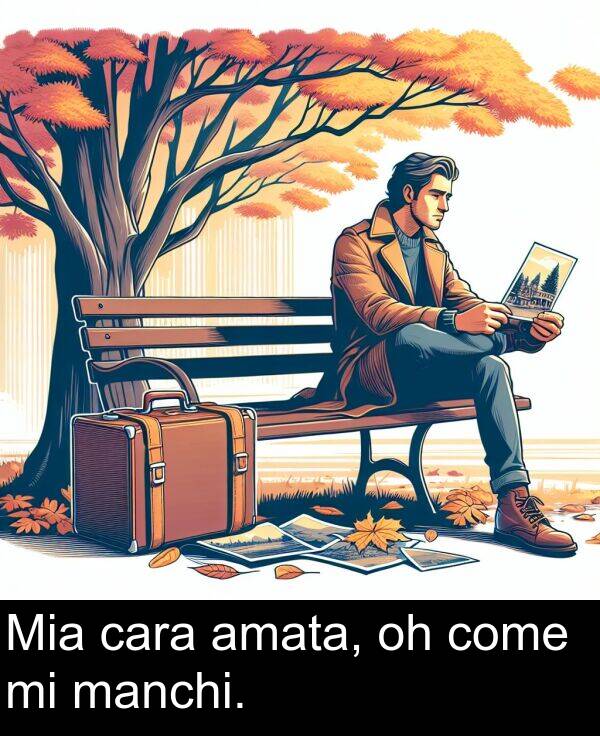 cara: Mia cara amata, oh come mi manchi.