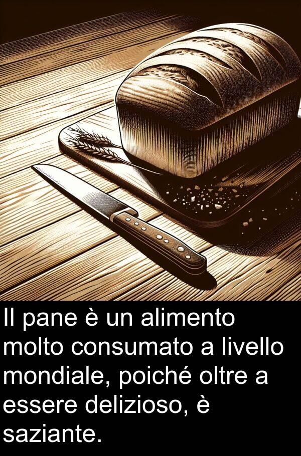 livello: Il pane è un alimento molto consumato a livello mondiale, poiché oltre a essere delizioso, è saziante.