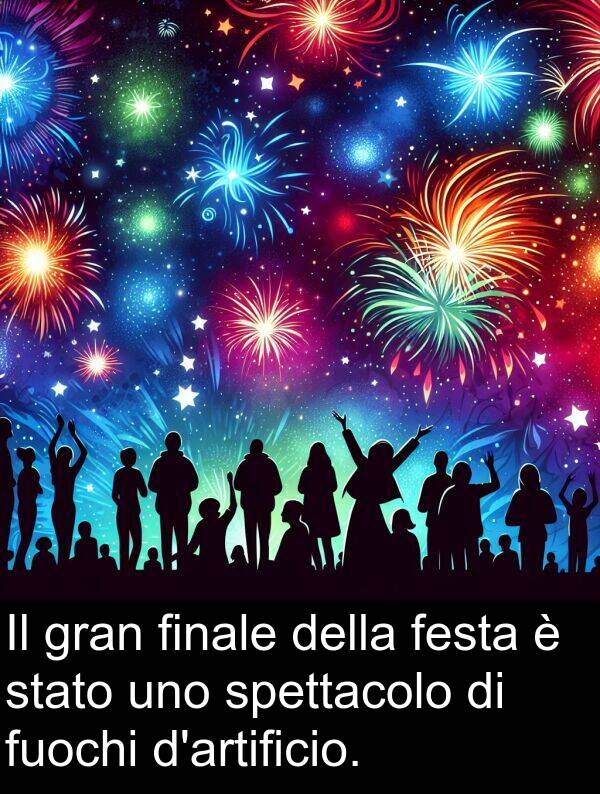 finale: Il gran finale della festa è stato uno spettacolo di fuochi d'artificio.