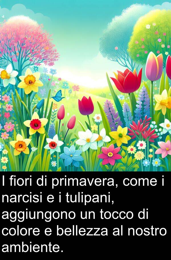 narcisi: I fiori di primavera, come i narcisi e i tulipani, aggiungono un tocco di colore e bellezza al nostro ambiente.