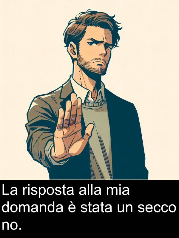 risposta: La risposta alla mia domanda è stata un secco no.