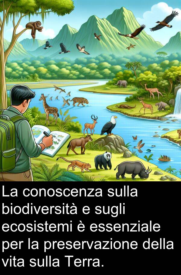 conoscenza: La conoscenza sulla biodiversità e sugli ecosistemi è essenziale per la preservazione della vita sulla Terra.