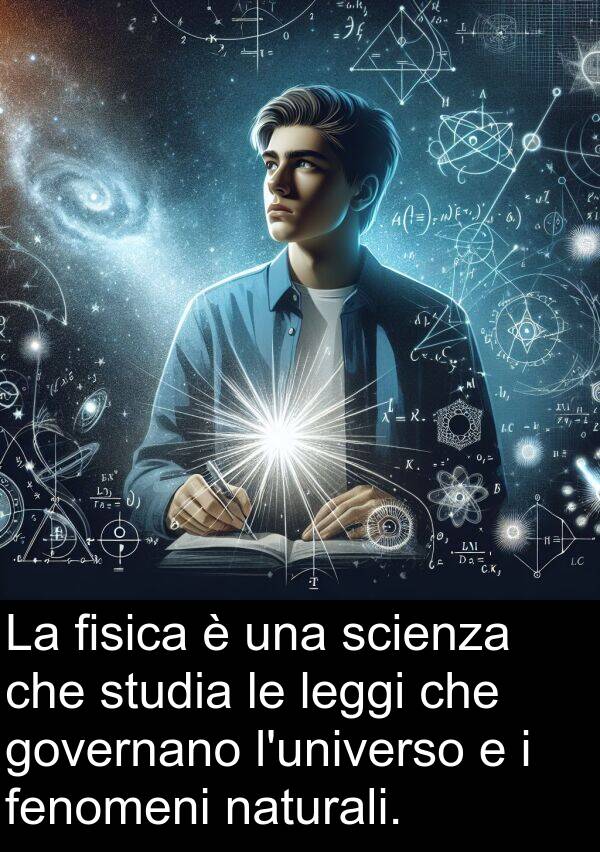 fenomeni: La fisica è una scienza che studia le leggi che governano l'universo e i fenomeni naturali.
