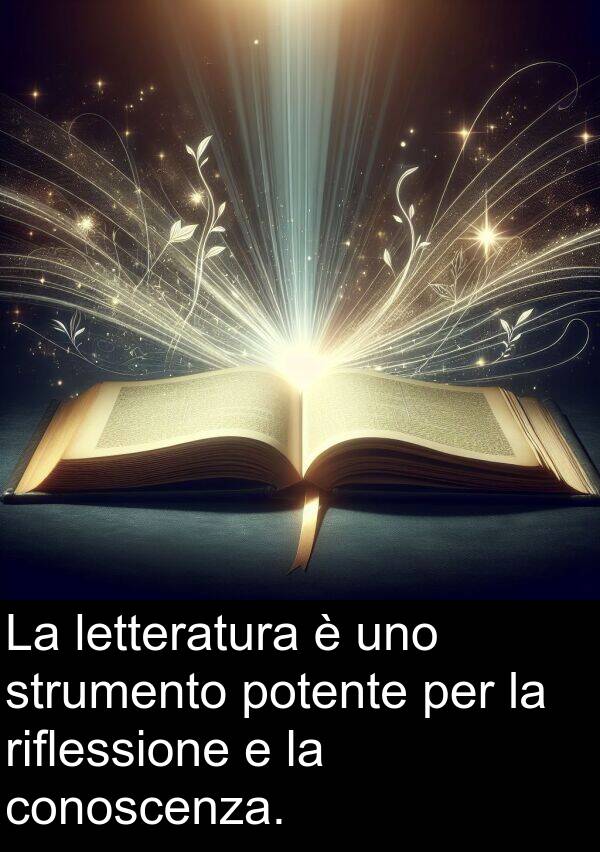conoscenza: La letteratura è uno strumento potente per la riflessione e la conoscenza.