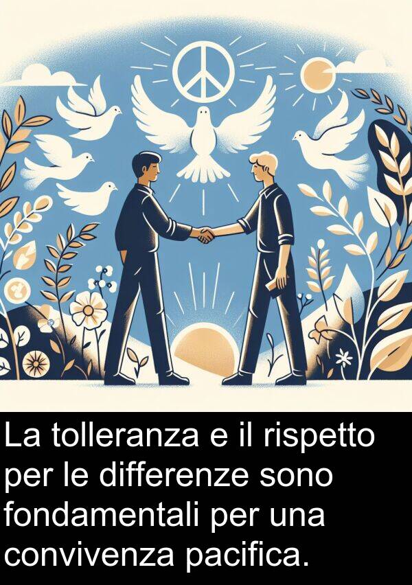 pacifica: La tolleranza e il rispetto per le differenze sono fondamentali per una convivenza pacifica.