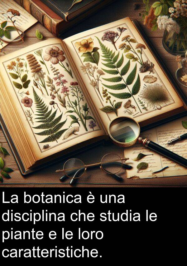 loro: La botanica è una disciplina che studia le piante e le loro caratteristiche.