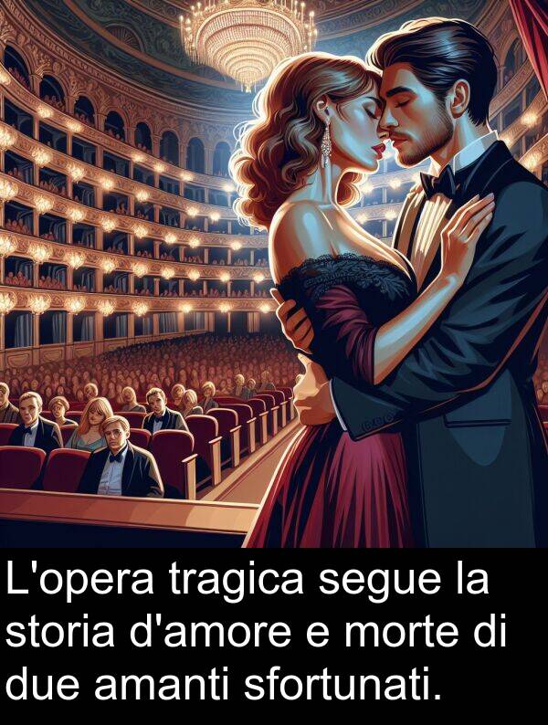 due: L'opera tragica segue la storia d'amore e morte di due amanti sfortunati.