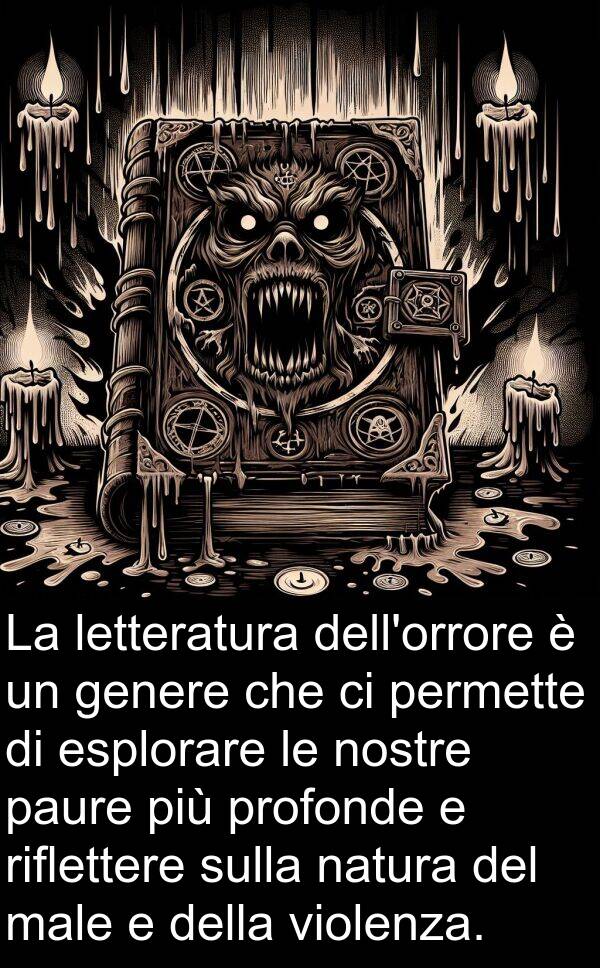 violenza: La letteratura dell'orrore è un genere che ci permette di esplorare le nostre paure più profonde e riflettere sulla natura del male e della violenza.