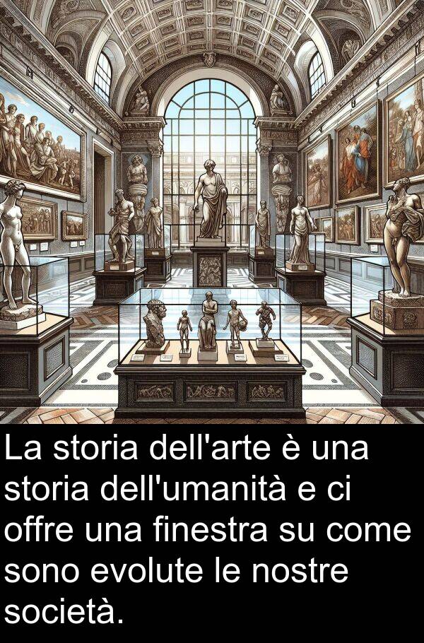finestra: La storia dell'arte è una storia dell'umanità e ci offre una finestra su come sono evolute le nostre società.