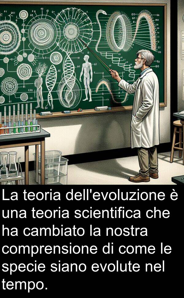 cambiato: La teoria dell'evoluzione è una teoria scientifica che ha cambiato la nostra comprensione di come le specie siano evolute nel tempo.