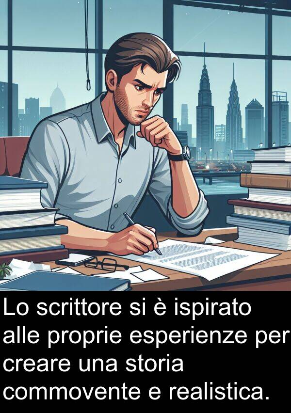 commovente: Lo scrittore si è ispirato alle proprie esperienze per creare una storia commovente e realistica.