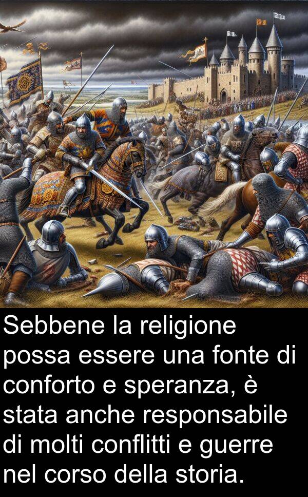 responsabile: Sebbene la religione possa essere una fonte di conforto e speranza, è stata anche responsabile di molti conflitti e guerre nel corso della storia.