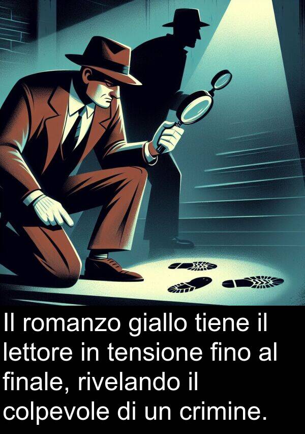 finale: Il romanzo giallo tiene il lettore in tensione fino al finale, rivelando il colpevole di un crimine.