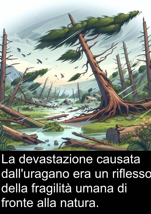 fragilità: La devastazione causata dall'uragano era un riflesso della fragilità umana di fronte alla natura.