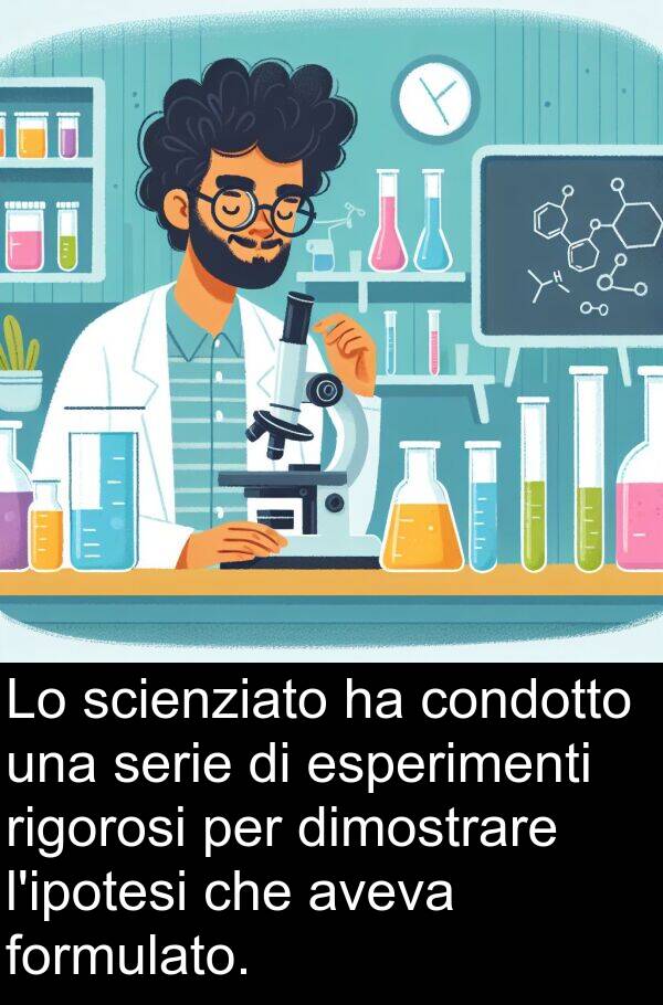 serie: Lo scienziato ha condotto una serie di esperimenti rigorosi per dimostrare l'ipotesi che aveva formulato.