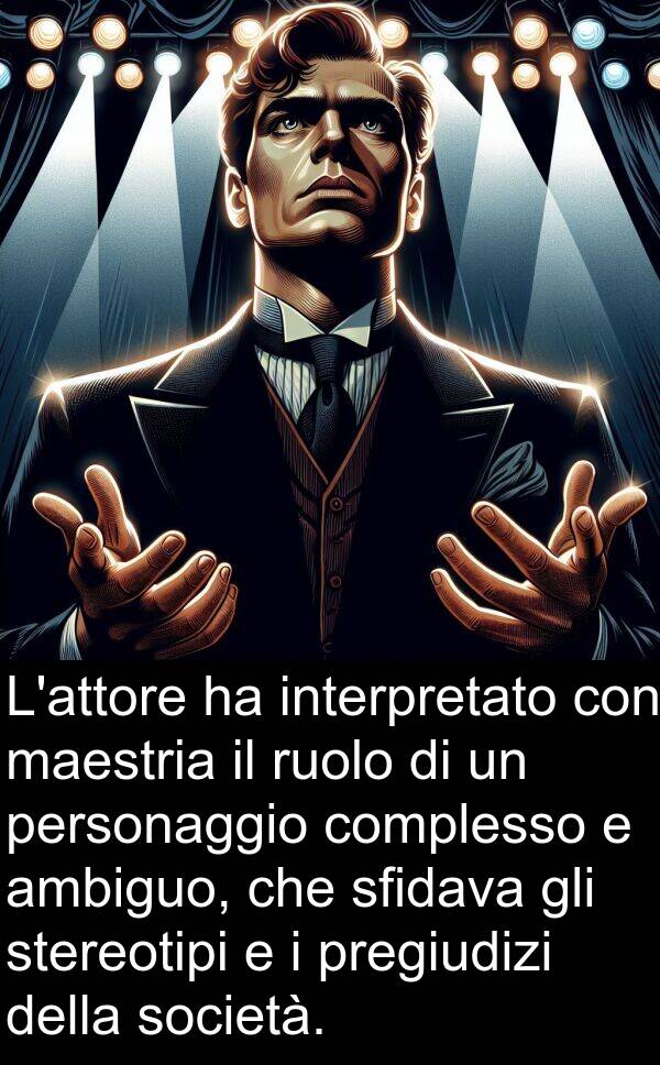 ruolo: L'attore ha interpretato con maestria il ruolo di un personaggio complesso e ambiguo, che sfidava gli stereotipi e i pregiudizi della società.