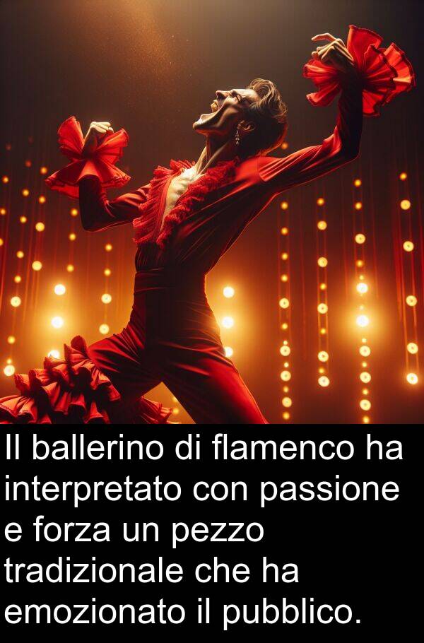 ballerino: Il ballerino di flamenco ha interpretato con passione e forza un pezzo tradizionale che ha emozionato il pubblico.