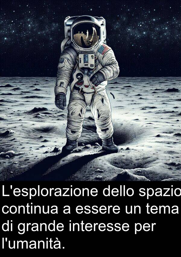 tema: L'esplorazione dello spazio continua a essere un tema di grande interesse per l'umanità.