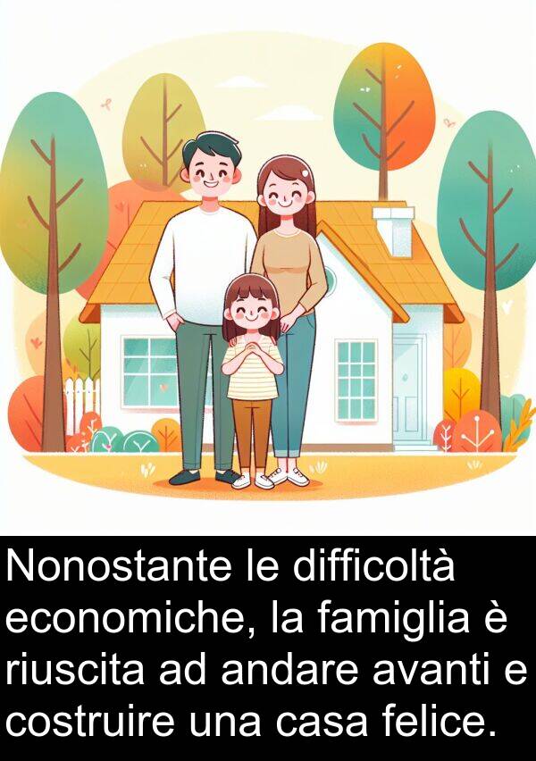 avanti: Nonostante le difficoltà economiche, la famiglia è riuscita ad andare avanti e costruire una casa felice.