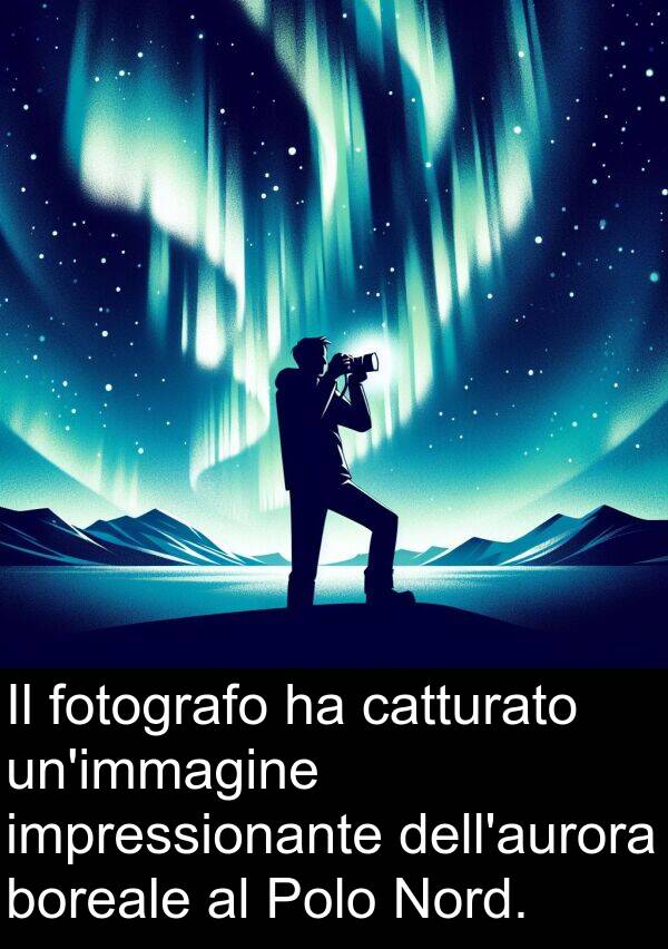 boreale: Il fotografo ha catturato un'immagine impressionante dell'aurora boreale al Polo Nord.