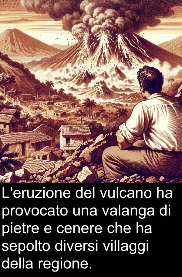 pietre: L'eruzione del vulcano ha provocato una valanga di pietre e cenere che ha sepolto diversi villaggi della regione.