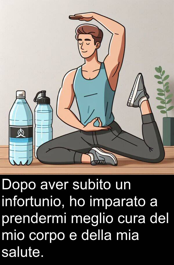 subito: Dopo aver subito un infortunio, ho imparato a prendermi meglio cura del mio corpo e della mia salute.