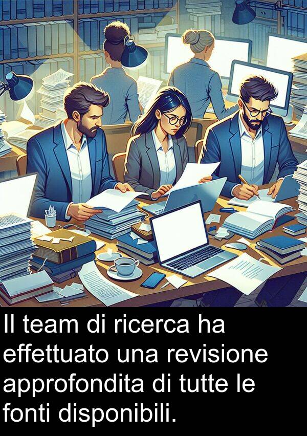 tutte: Il team di ricerca ha effettuato una revisione approfondita di tutte le fonti disponibili.
